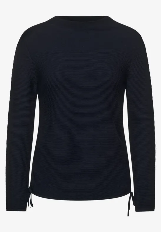 Wintertrui met structuur deep blue