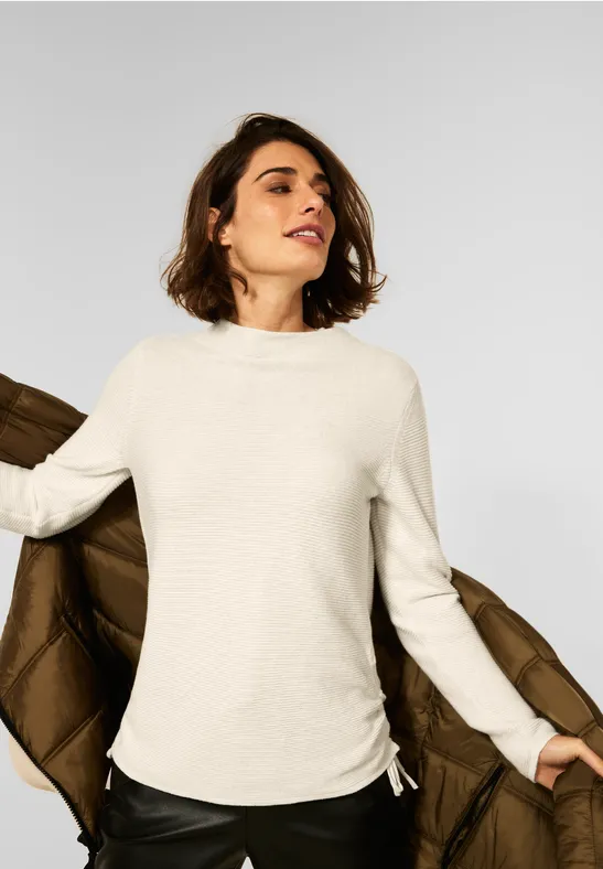 Pullover d'hiver avec texture birch white melange