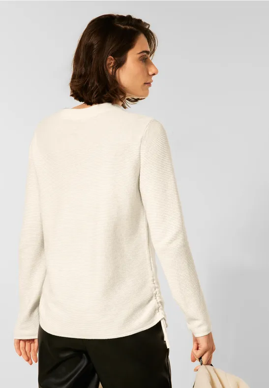 Pullover d'hiver avec texture birch white melange