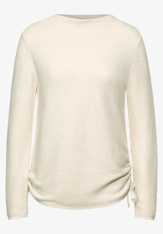 Pullover d'hiver avec texture birch white melange