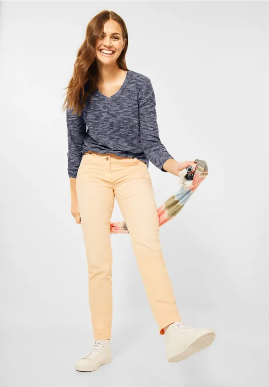 Pull en fil mouliné deep blue