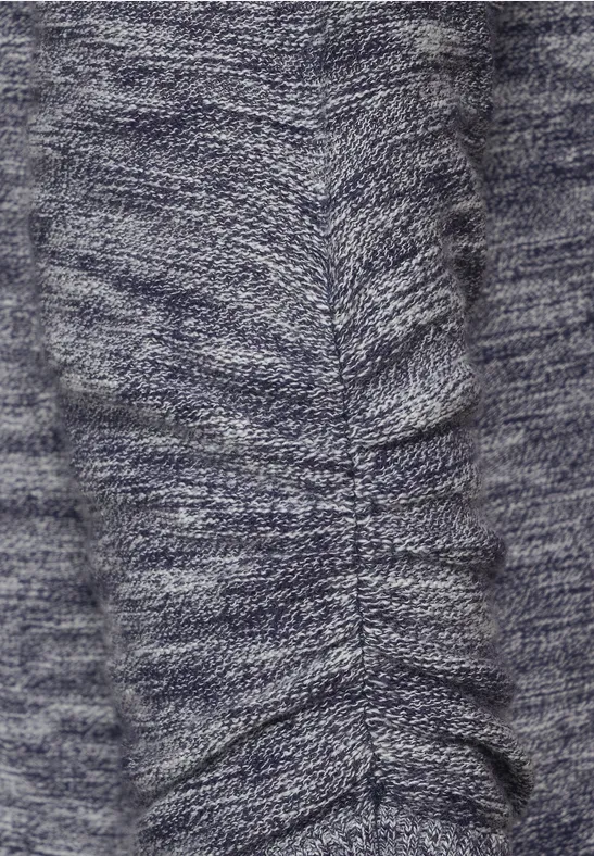 Pull en fil mouliné deep blue