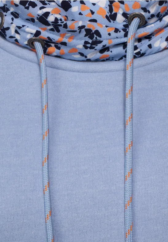 Sweatshirt mit großem Kragen light blue melange