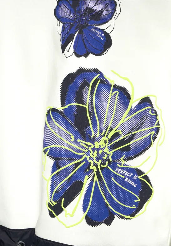 Sweatshirt mit Blumenprint vanilla white