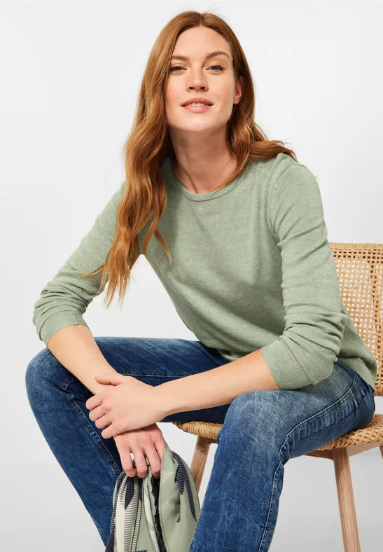 Basic pullover salvia green melange