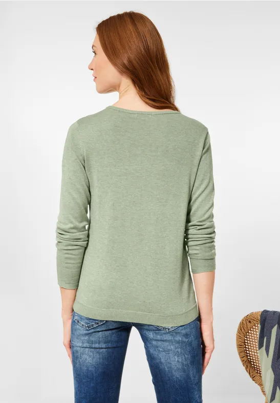 Basic pullover salvia green melange