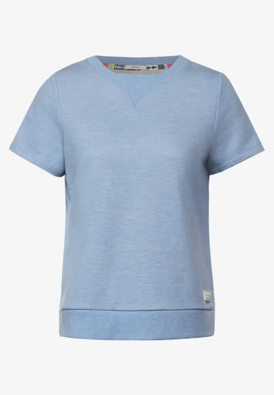 Bluza z krótkim rękawem light blue melange