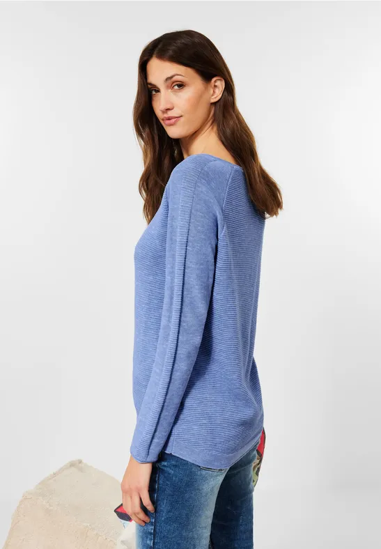 Trui in gemengde look light blue heather melange