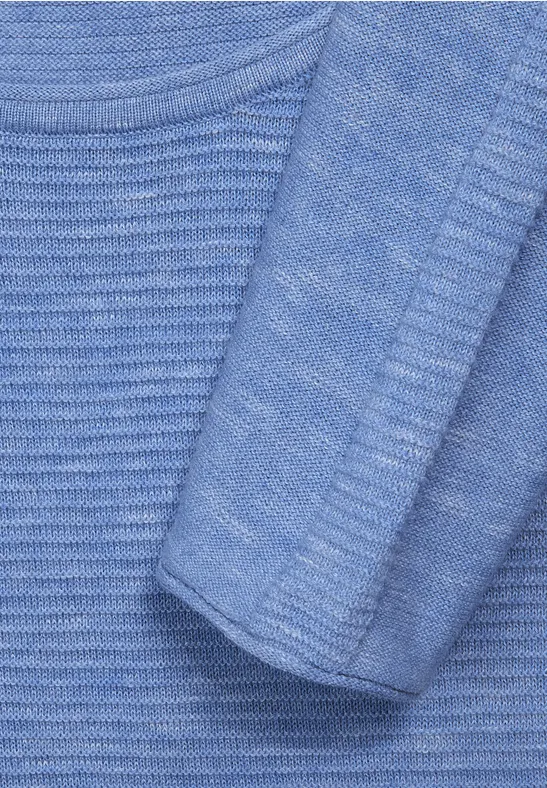 Trui in gemengde look light blue heather melange