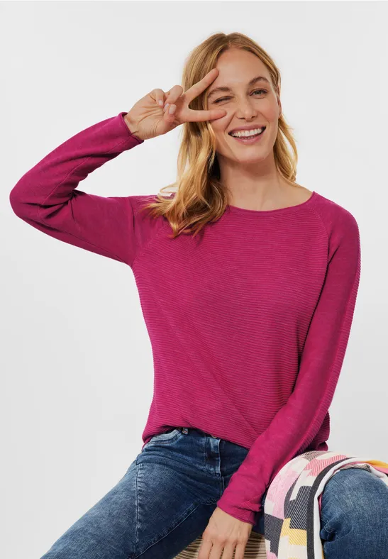 Pullover in Melange Optik pink heather melange