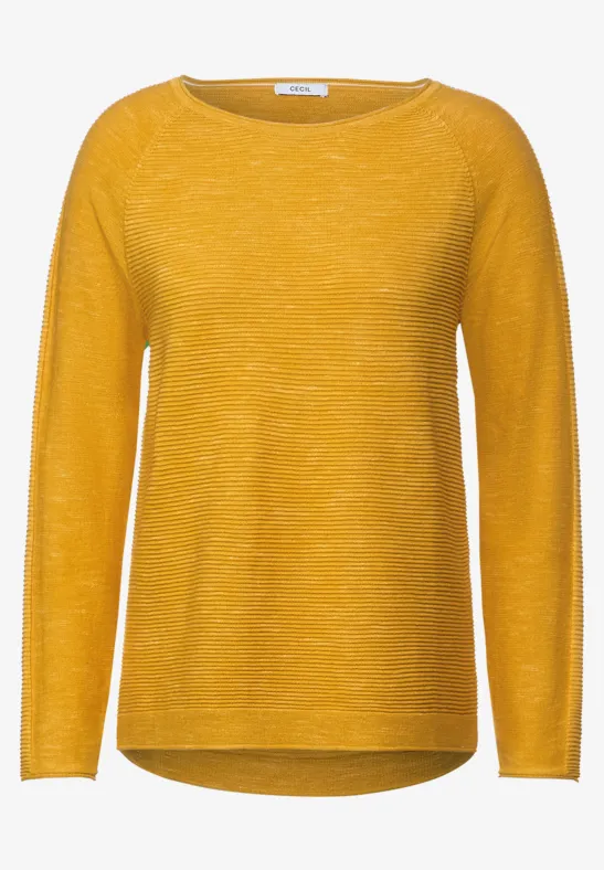 Trui in gemengde look curry yellow
