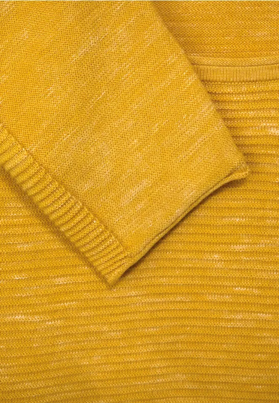 Trui in gemengde look curry yellow