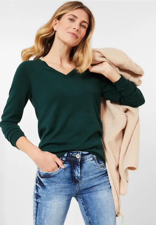 Pullover mit V-Ausschnitt ponderosa pine green