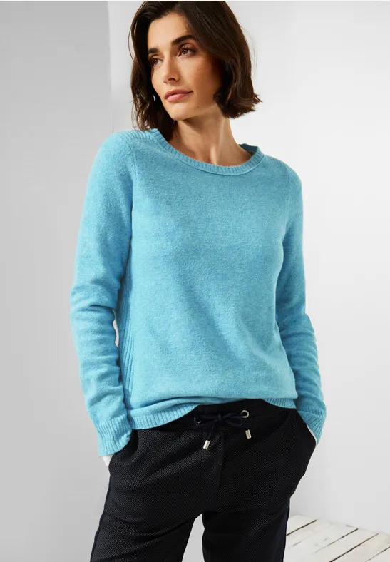 Pull-over cosy aquatic blue melange