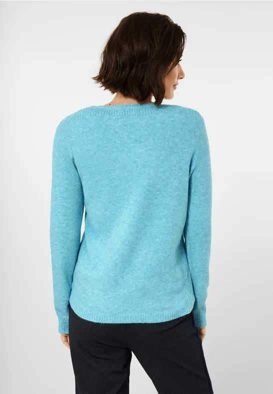 Pull-over cosy aquatic blue melange