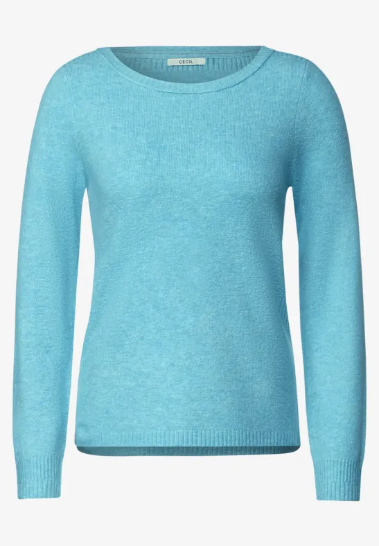 Pull-over cosy aquatic blue melange