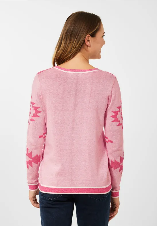 Trui met patroon dynamic pink