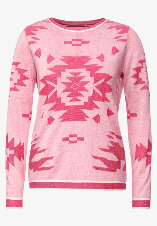 Trui met patroon dynamic pink