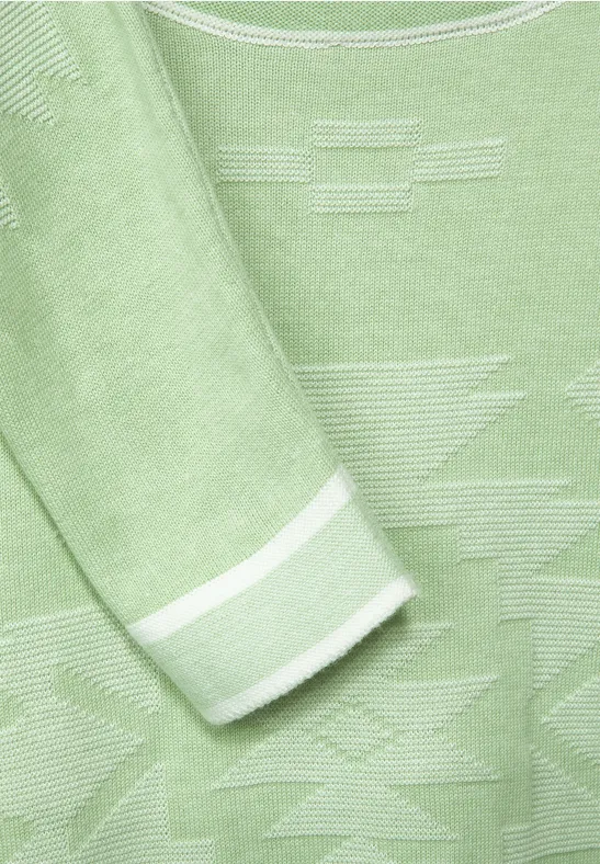 Trui met patroon light salvia green
