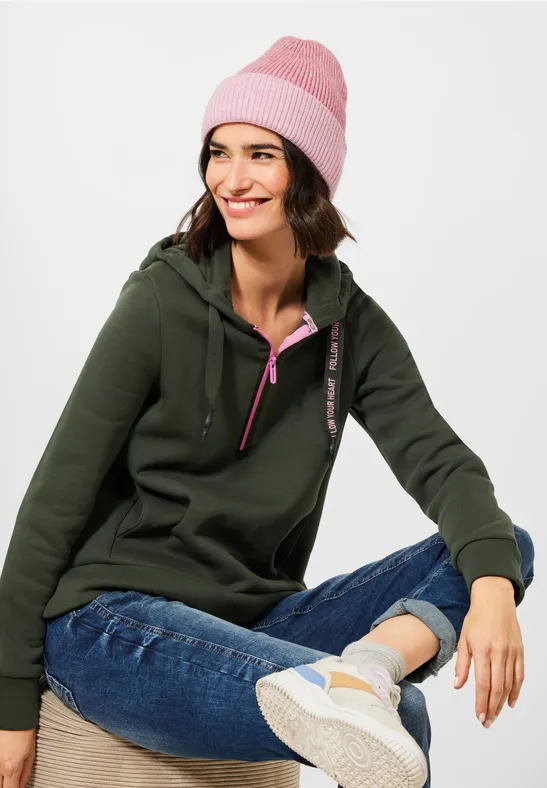Sweatshirt im Troyer Style deep pine green