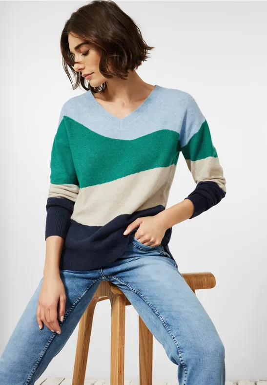 Cosy gebreide trui deep blue