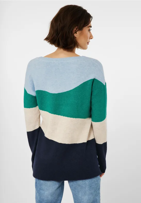 Cosy gebreide trui deep blue