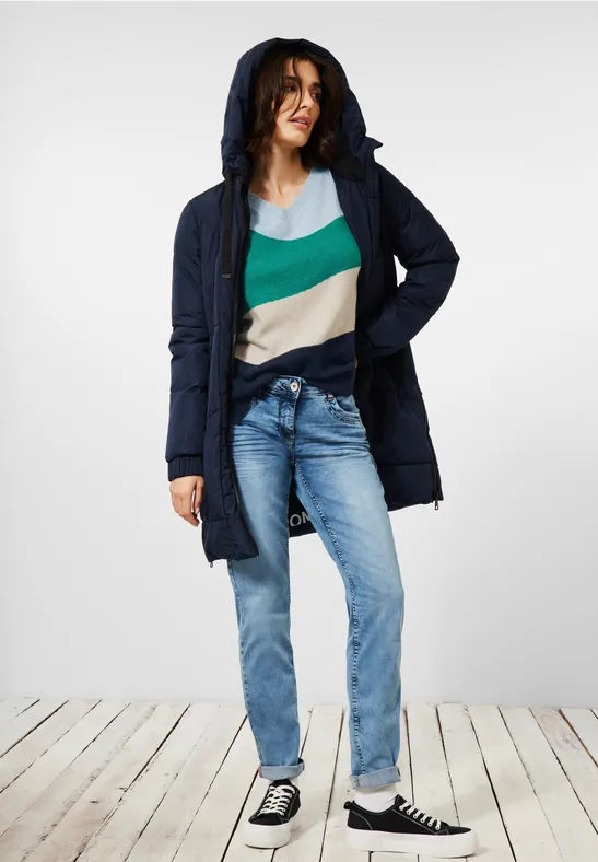 Cosy gebreide trui deep blue
