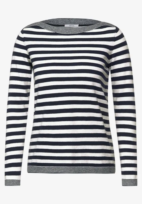 Pull-over à rayures cosy night sky blue