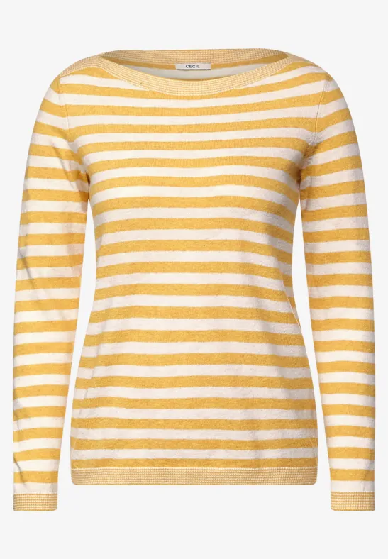 Pull-over à rayures cosy curry yellow