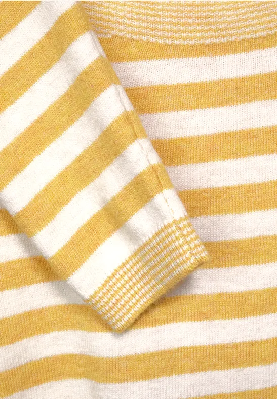 Pull-over à rayures cosy curry yellow