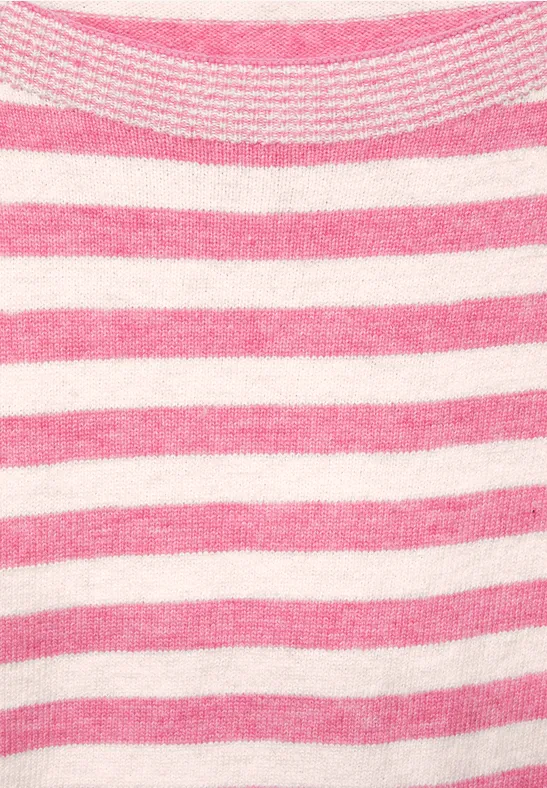 Pull-over à rayures cosy frosted rose