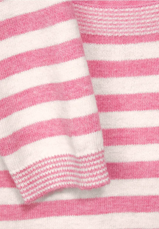 Pull-over à rayures cosy frosted rose