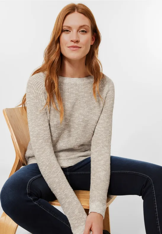 Mouliné Pullover taupe melange