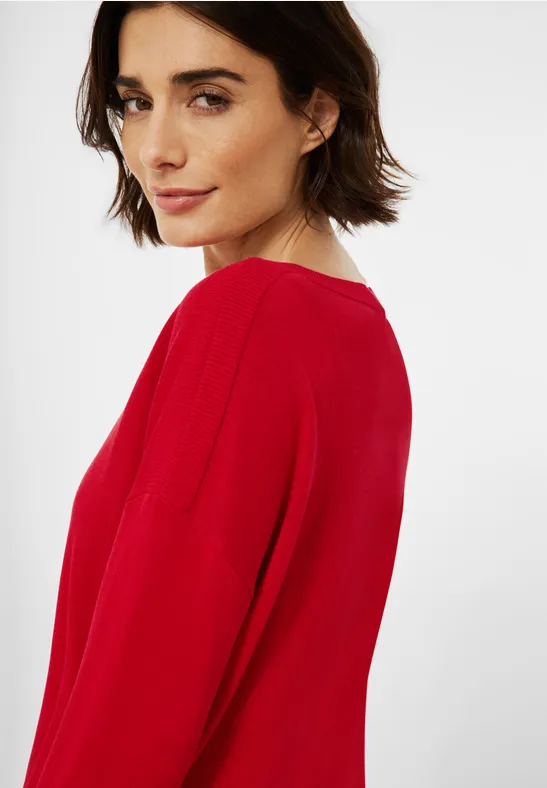 Basic gebreide trui strong red
