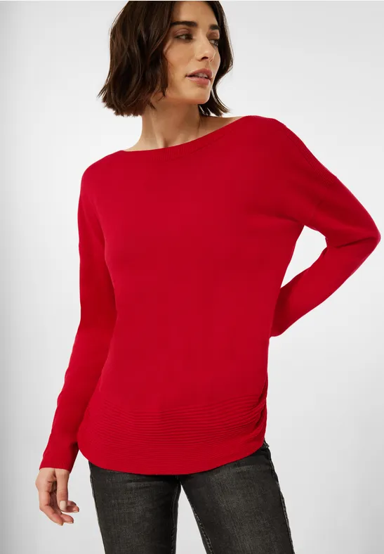 Basic gebreide trui strong red