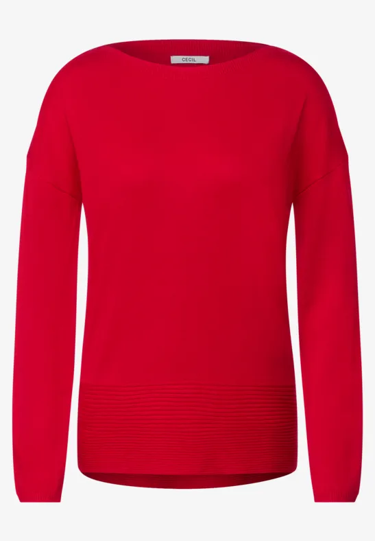 Basic gebreide trui strong red