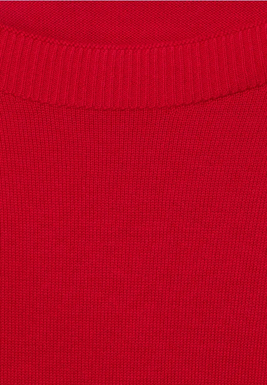 Basic gebreide trui strong red