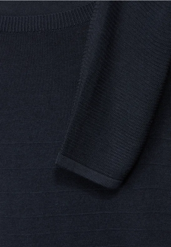 Trui met structuurmix deep blue