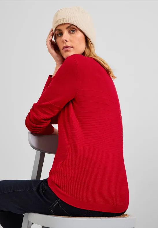 Trui met structuurmix strong red
