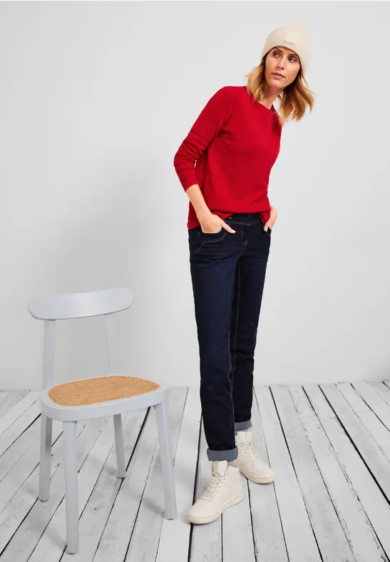 Trui met structuurmix strong red