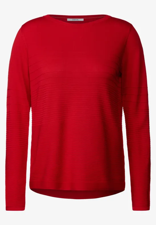 Trui met structuurmix strong red