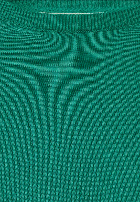 Trui met gestreepte details smaragd green