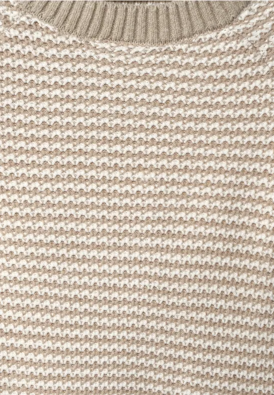 Trui met structuur almond beige melange