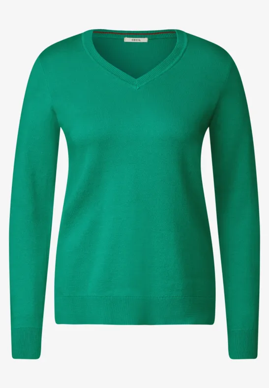 Trui in doubleface-look smaragd green