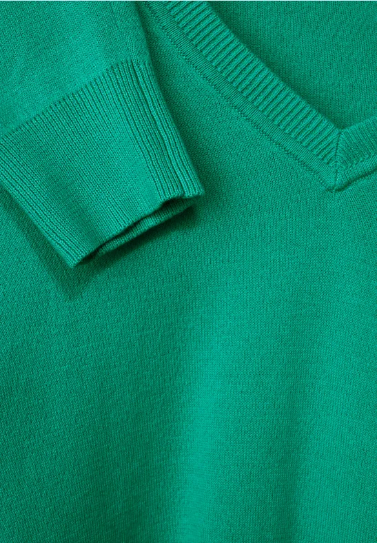 Trui in doubleface-look smaragd green