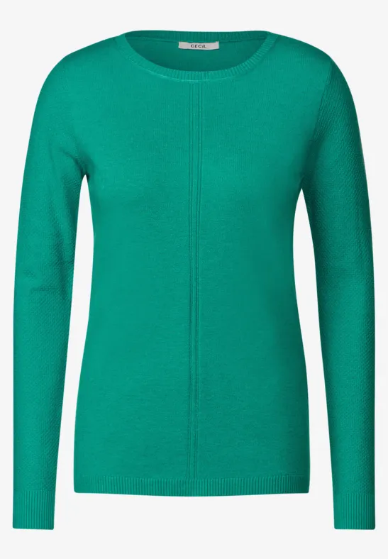 Cosy trui met structuurmix smaragd green
