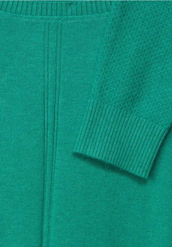 Cosy trui met structuurmix smaragd green