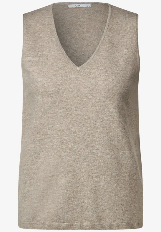 Pull débardeur douillet almond beige melange