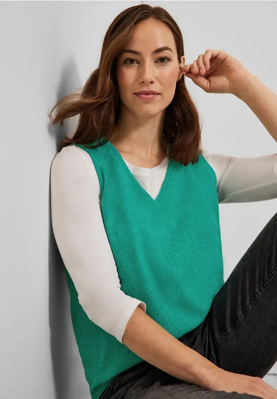Pull débardeur douillet smaragd green melange