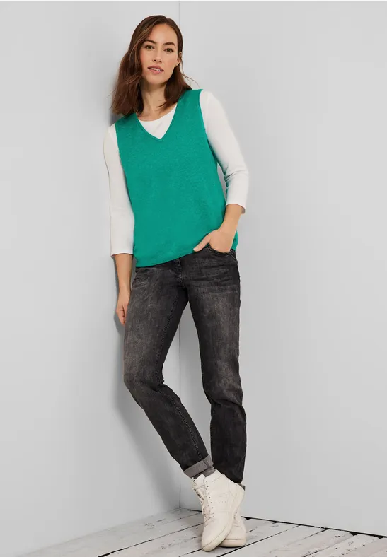 Pull débardeur douillet smaragd green melange